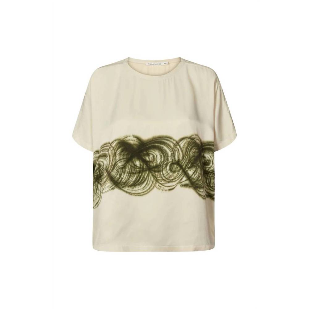 NEW RABENS SALONER women's rabens swirl tee in olive